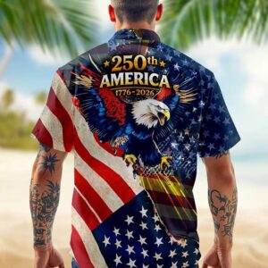 Patriotic 250th America 1776 2026 Eagle Hawaii Shirt 3