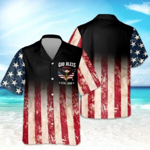 Patriotic 250th America Eagle Anniversary God Bless 1776 2026 Hawaii Shirt 3
