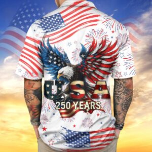 Patriotic Bald Eagle USA 250 Years Hawaii Shirt, 250th Anniversary Gift