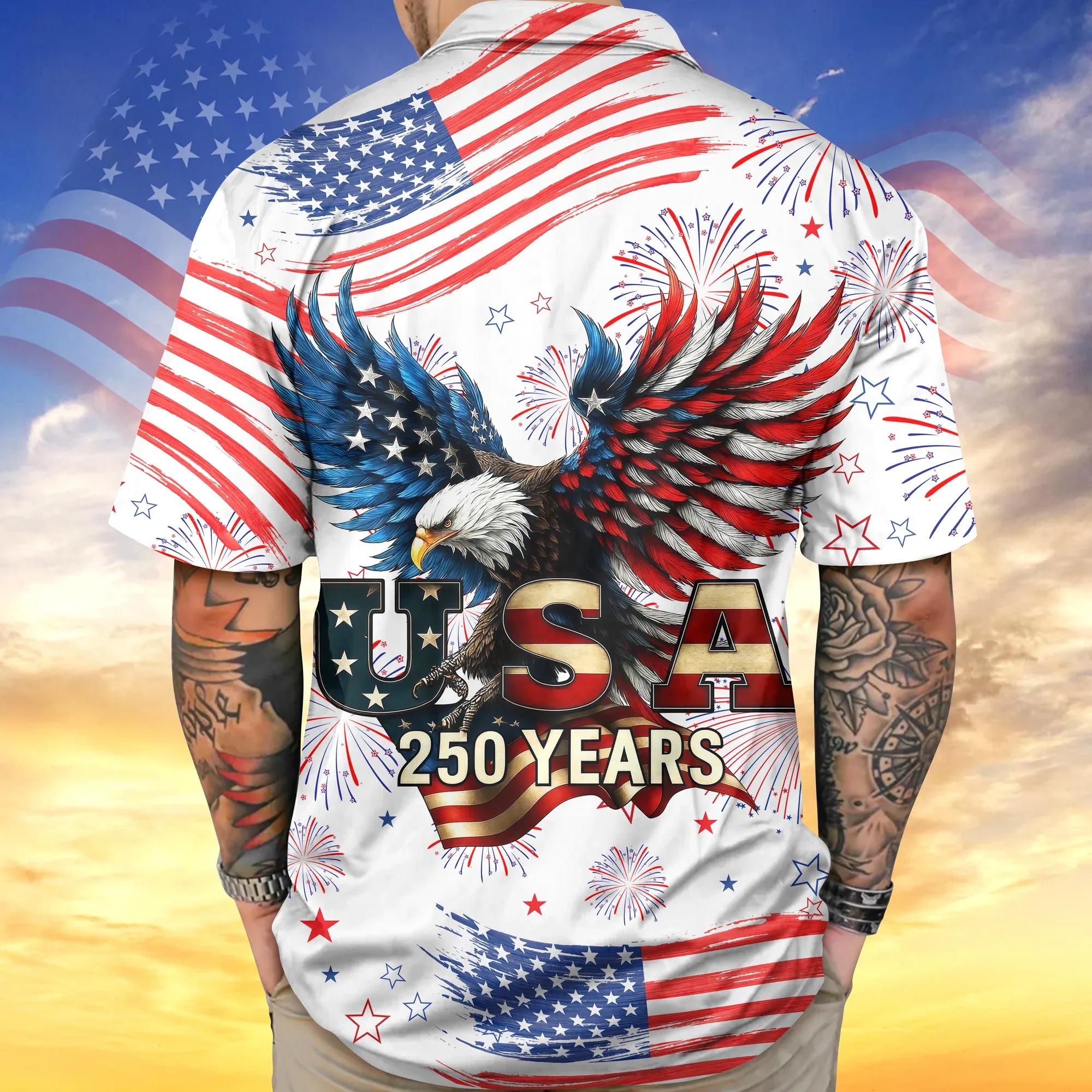 Patriotic Bald Eagle USA 250 Years Hawaii Shirt, 250th Anniversary Gift Patriotic Bald Eagle USA 250 Years Hawaii Shirt, 250th Anniversary Gift