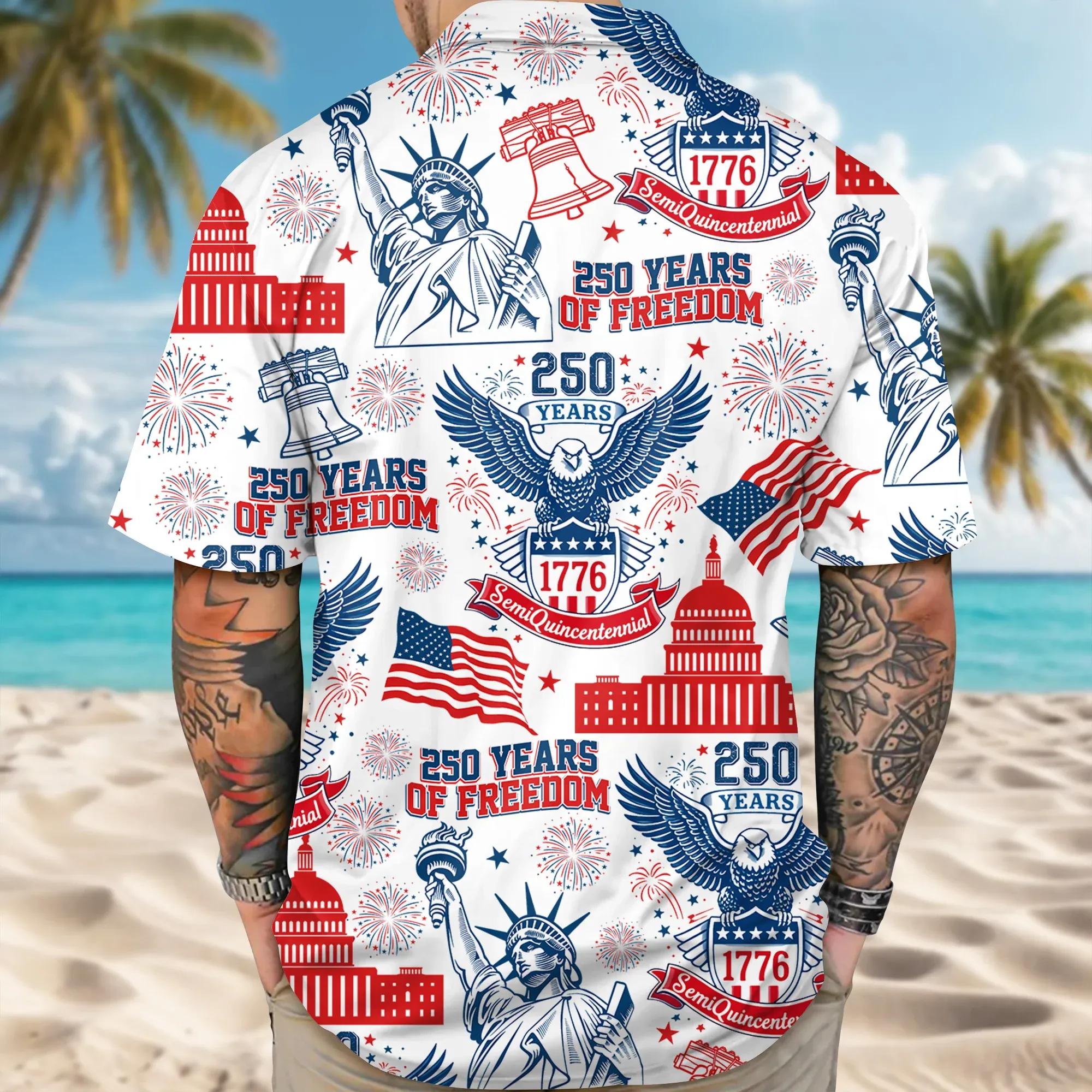 250 Years Of Freedom America Hawaii Shirt, 250th Anniversary Gift 250 Years Of Freedom America Hawaii Shirt, 250th Anniversary Gift