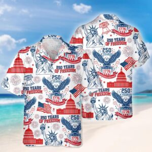 Personalized 250 Years Of Freedom America Hawaii Shirt 3