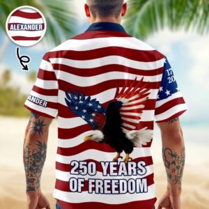 Personalized 250 Years of Freedom Flag, 1776–2026 Eagle Betsy Hawaii Shirt, 250th Anniversary Gift
