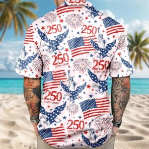 America 250th Anniversary Patriotic Eagle Hawaii Shirt, 250th Anniversary Gift