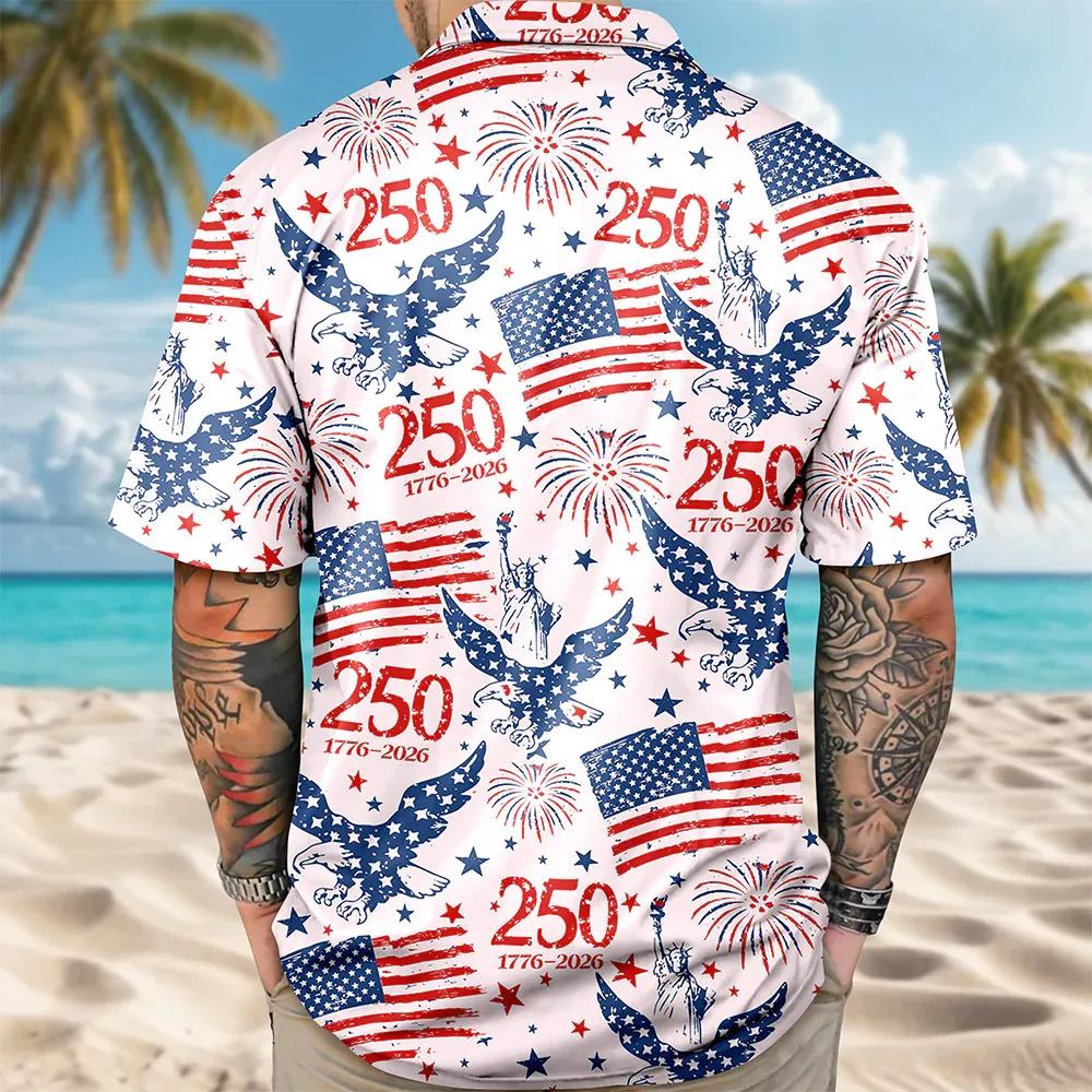 America 250th Anniversary Patriotic Eagle Hawaii Shirt, 250th Anniversary Gift America 250th Anniversary Patriotic Eagle Hawaii Shirt, 250th Anniversary Gift