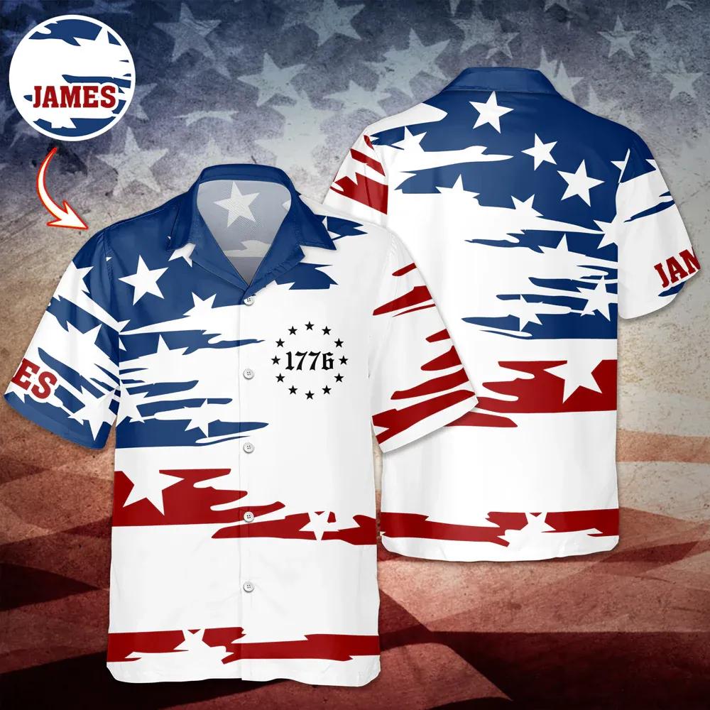 Personalized American 1776 Hawaii Shirt, 4th of July American, Independence Day Gift, 250th Anniversary Gift Personalized American 1776 Hawaii Shirt, 4th of July American, Independence Day Gift, 250th Anniversary Gift