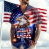 Personalized Name America 250 Eagle Patriotic Hawaii Shirt, 250th Anniversary Gift