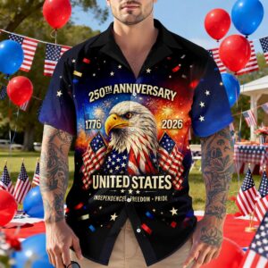 Personalized Happy 250th Anniversary United States – 250 Years of Freedom Hawaiian Shirt, 250th Anniversary Gift