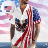 Personalized Patriotic 250th Anniversary God Bless America Eagle 1776–2026 Hawaiian Shirt, 250th Anniversary Gift