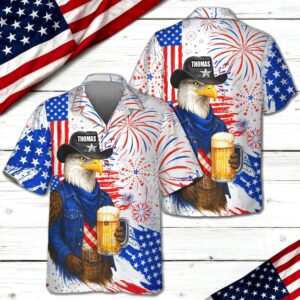 Personalized Name America 250th Birthday US Flag Hawaii Shirt 3