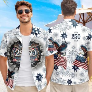 Personalized USA 250 Anniversary Eagle Semiquincentennial Hawaii Shirt 3