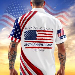 Personalized USA 250th Anniversary Hawaiian Shirt, 250th Anniversary Gift