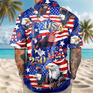 USA 250 Anniversary Eagle 1776-2026 Patriotic Hawaii Shirt, 250th Anniversary Gift