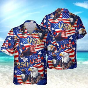 USA 250 Anniversary Eagle 1776 2026 Patriotic Hawaii Shirt 3