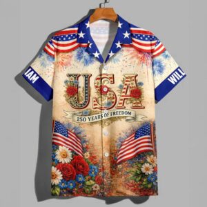 USA 250 Years of Freedom Hawaiian Shirt For Independence Day 2026, 250th Anniversary Gift USA 250 Years of Freedom Hawaiian Shirt For Independence Day 2026, 250th Anniversary Gift