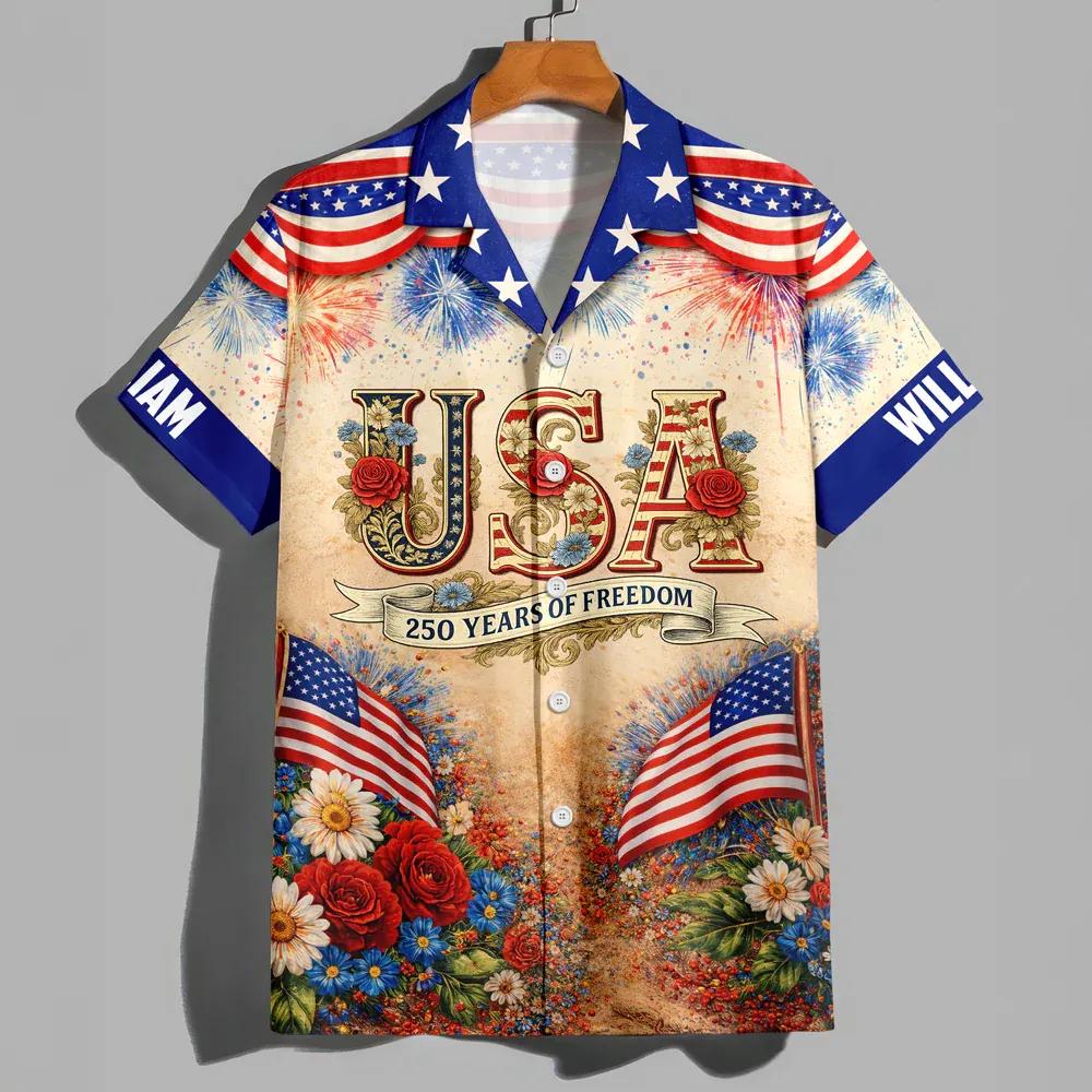 USA 250 Years of Freedom Hawaiian Shirt For Independence Day 2026, 250th Anniversary Gift USA 250 Years of Freedom Hawaiian Shirt For Independence Day 2026, 250th Anniversary Gift