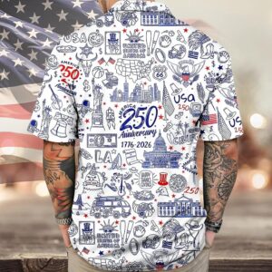 USA 250th Anniversary Patriotic Hawaii Shirt, 250th Anniversary Gift