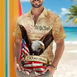 We The People 250 Years of Freedom Hawaiian Shirt – American Flag Patriotic, 250th Anniversary Gift We The People 250 Years of Freedom Hawaiian Shirt – American Flag Patriotic, 250th Anniversary Gift