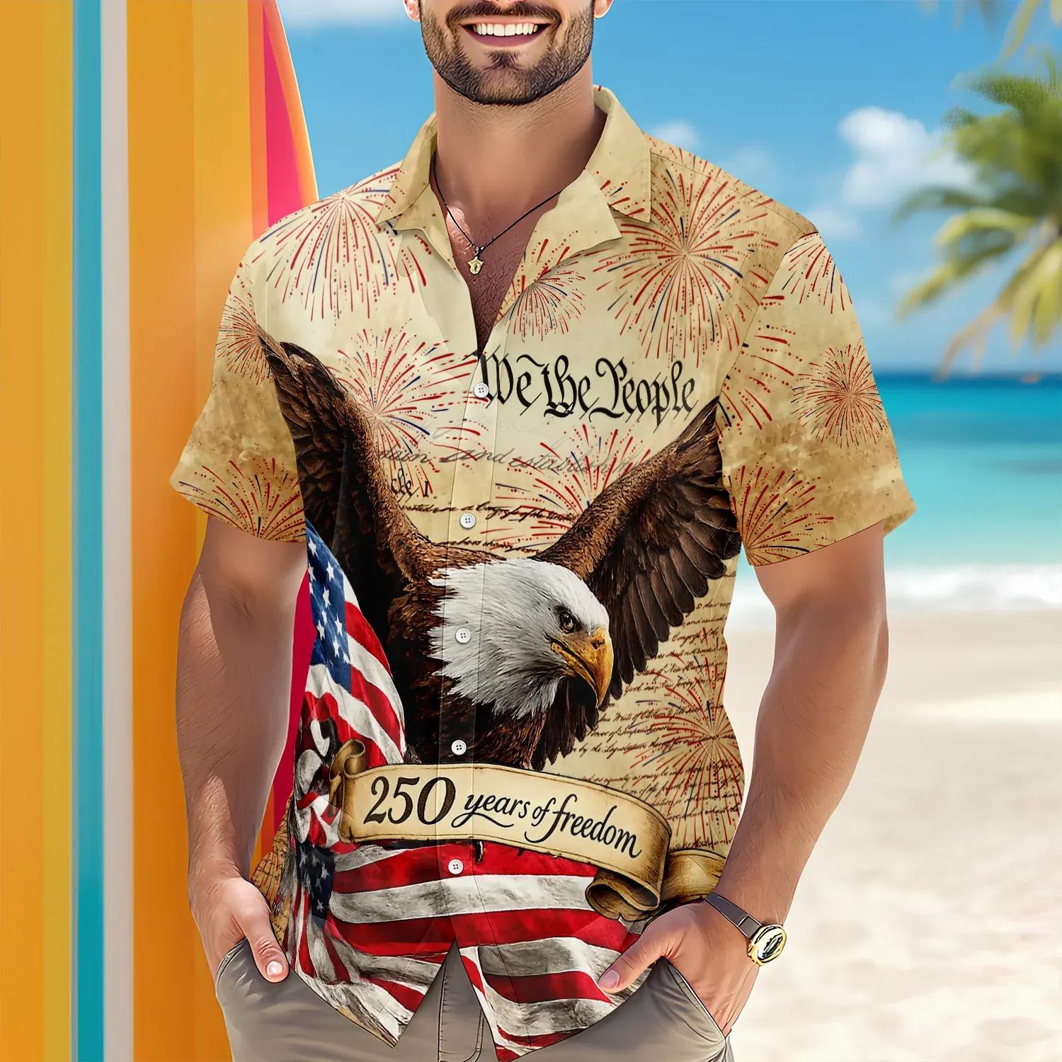 We The People 250 Years of Freedom Hawaiian Shirt – American Flag Patriotic, 250th Anniversary Gift We The People 250 Years of Freedom Hawaiian Shirt – American Flag Patriotic, 250th Anniversary Gift