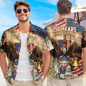We The People 250 Years Faith and Freedom Hawaiian Shirt, 250th Anniversary Gift